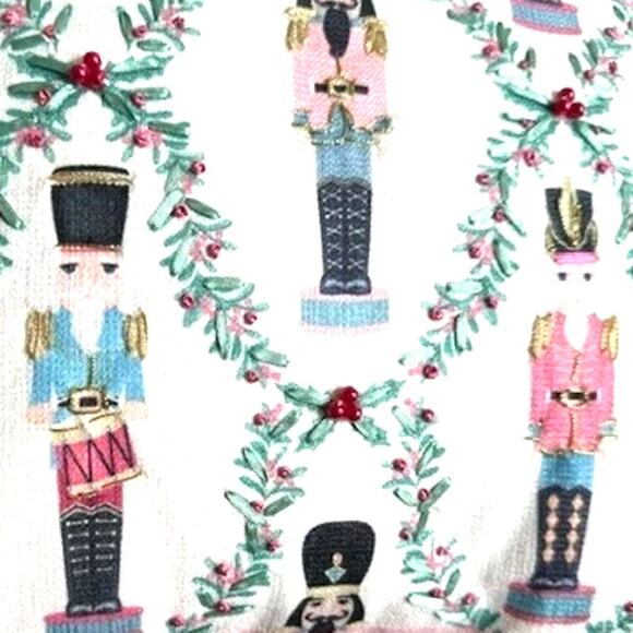 Lillian August Embroidered NUTCRACKER Pillow18x18 Pinkmas Holiday Decor NEW - Picture 8 of 12